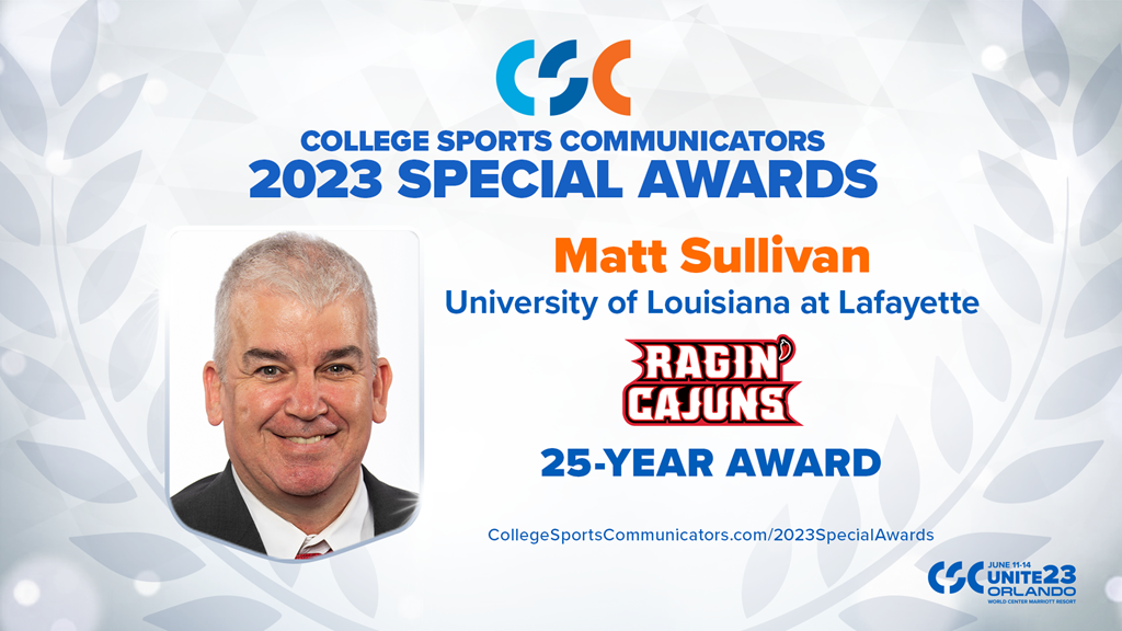 2023 Special Awards Salute: Matt Sullivan (Louisiana Ragin' Cajuns), 25-Year Award